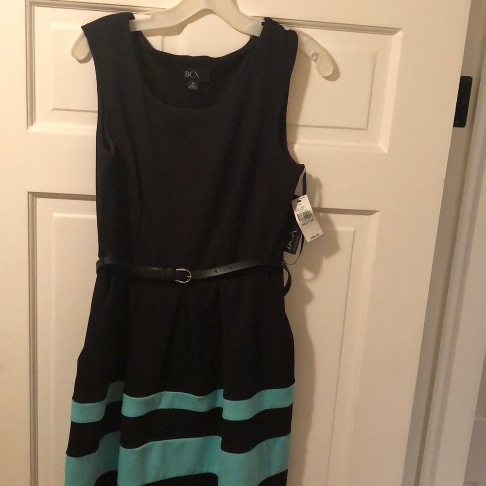 Ladies size medium BCX black with blue dress